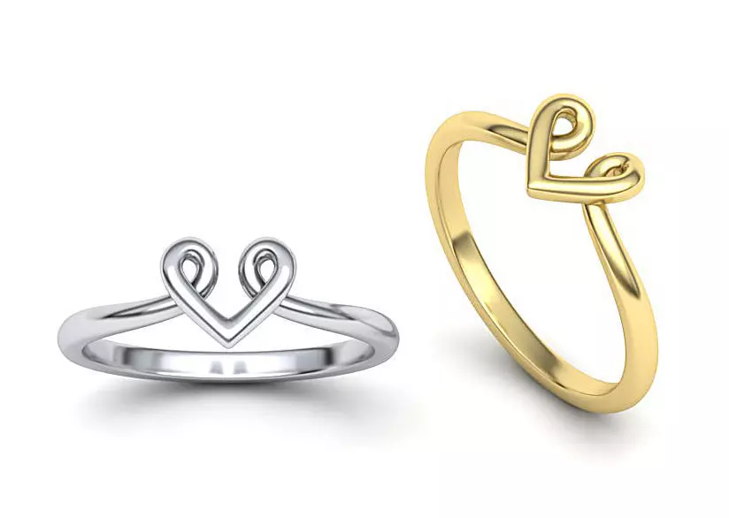 Heart Baby design ring  3dmodel 3D print model_0