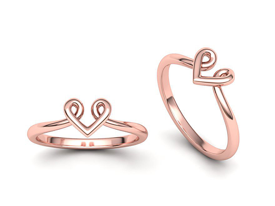 Heart Baby design ring  3dmodel 3D print model_3