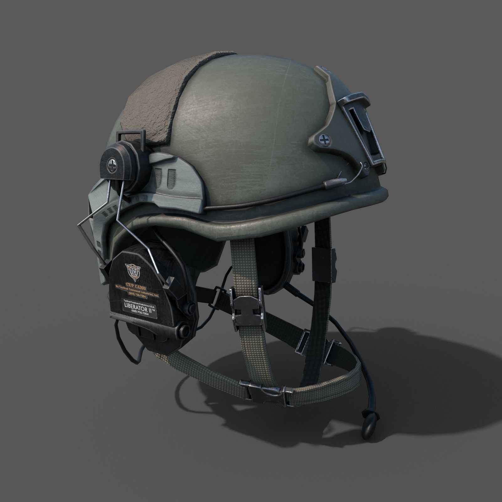 Helmet scifi low poly Low-poly 3D model_2