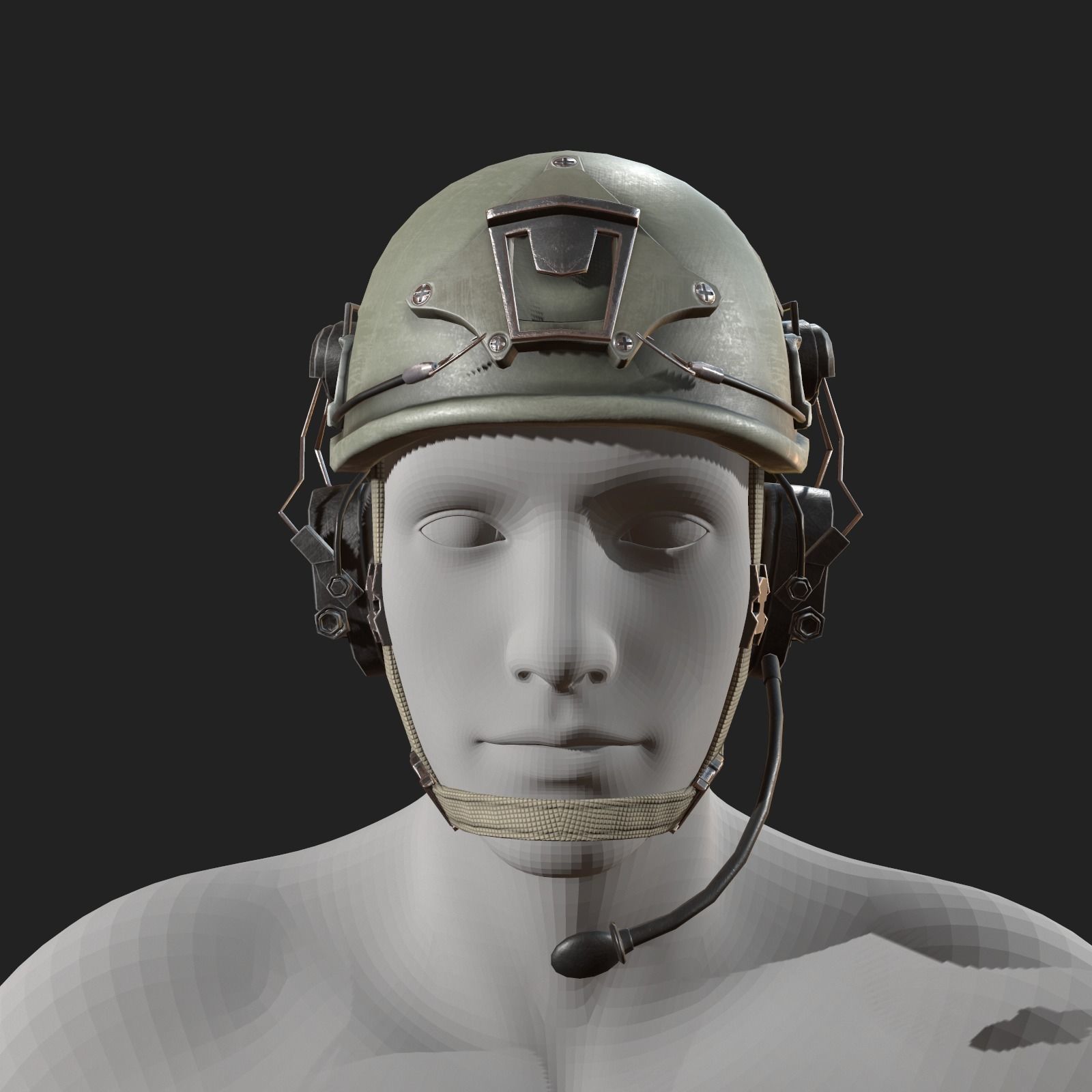 Helmet scifi low poly Low-poly 3D model_8