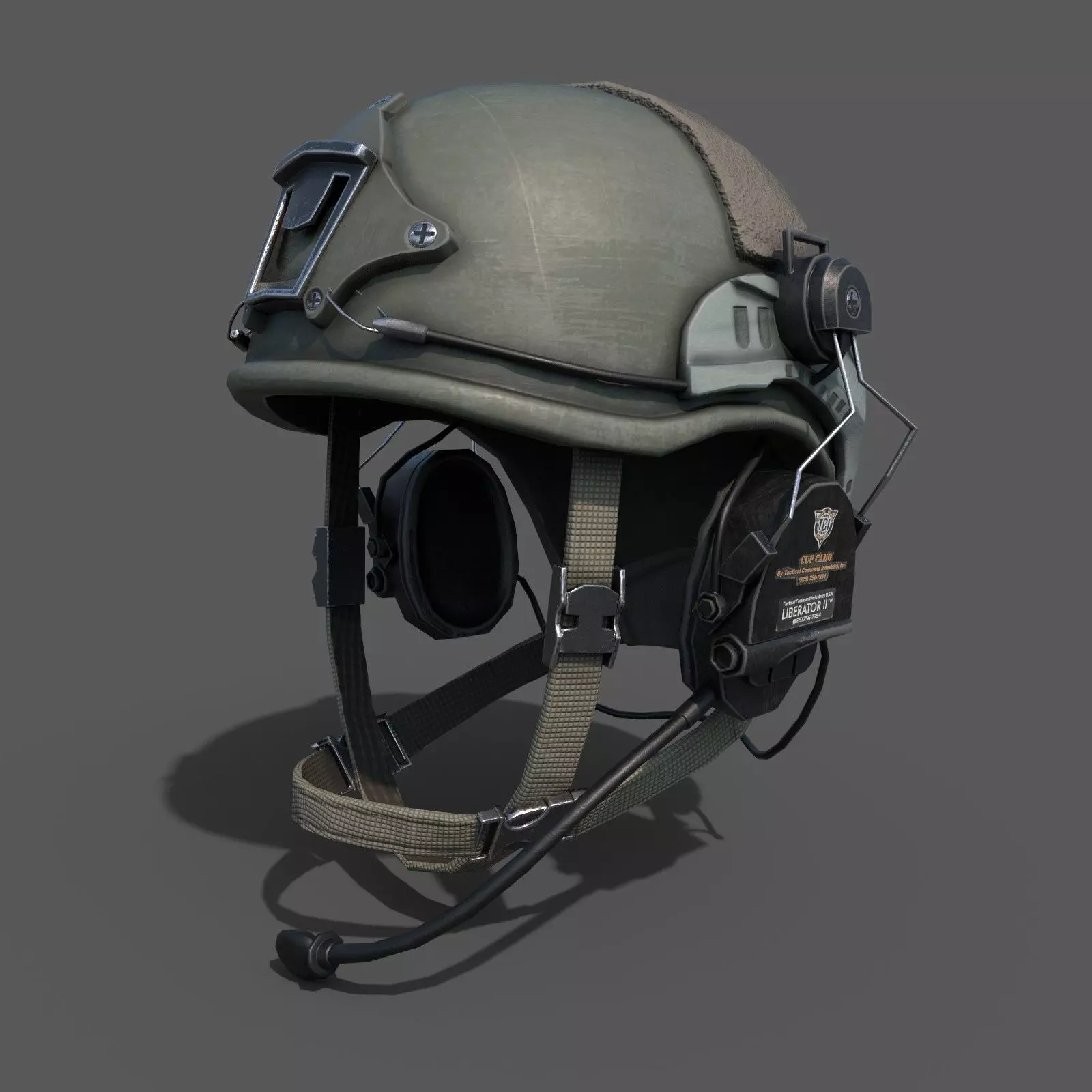 Helmet scifi low poly Low-poly 3D model_0
