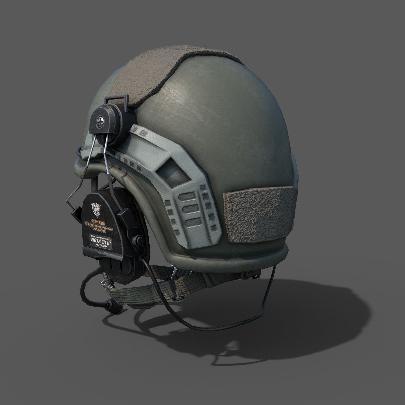 Helmet scifi low poly Low-poly 3D model_3