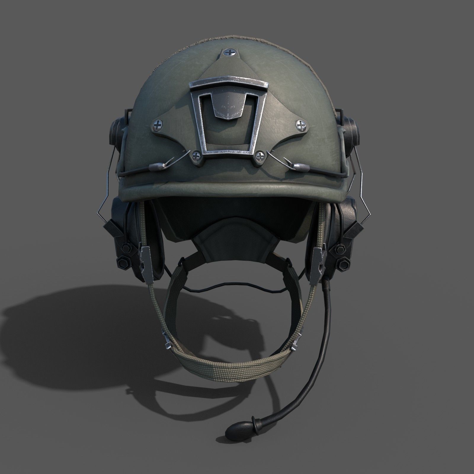Helmet scifi low poly Low-poly 3D model_1
