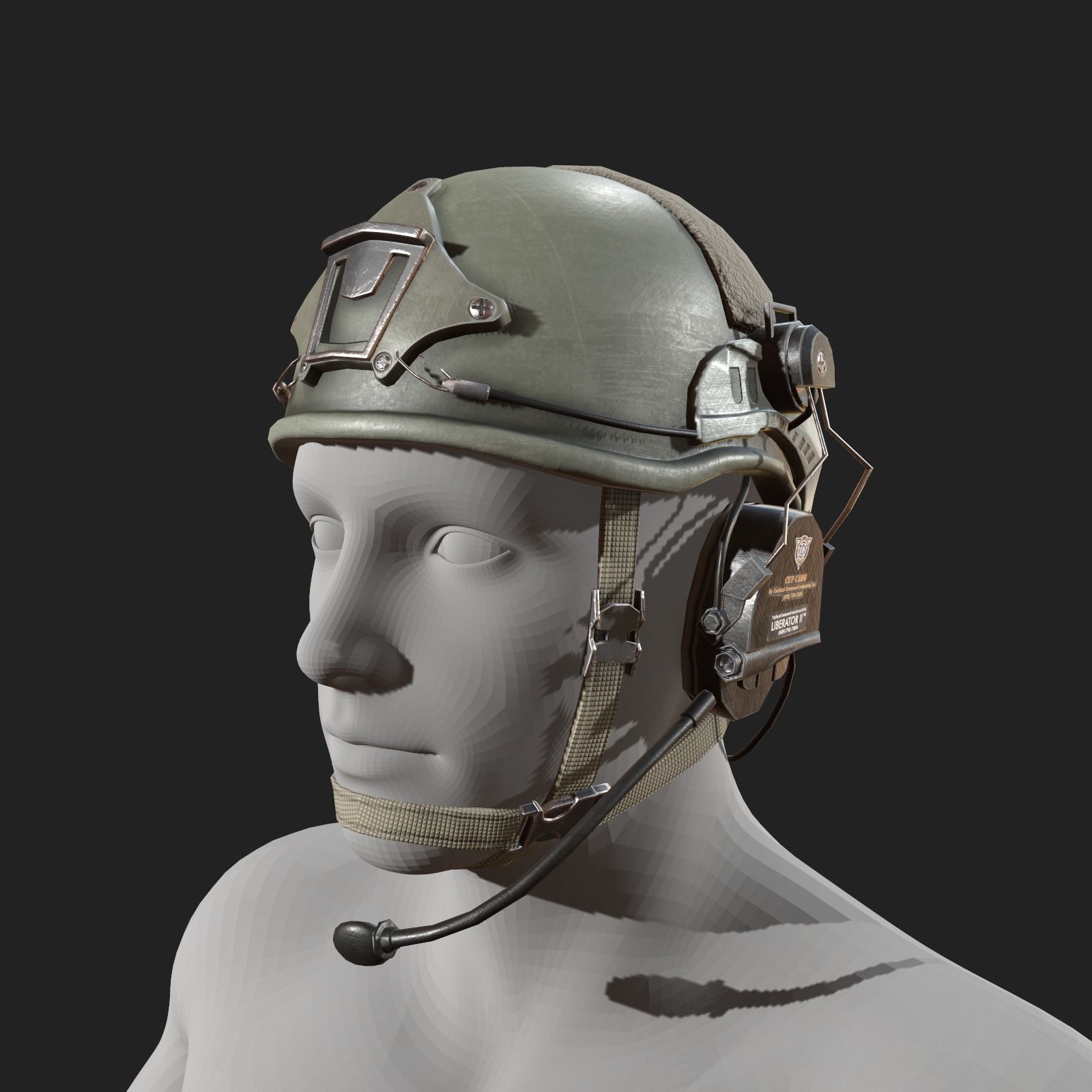 Helmet scifi low poly Low-poly 3D model_7