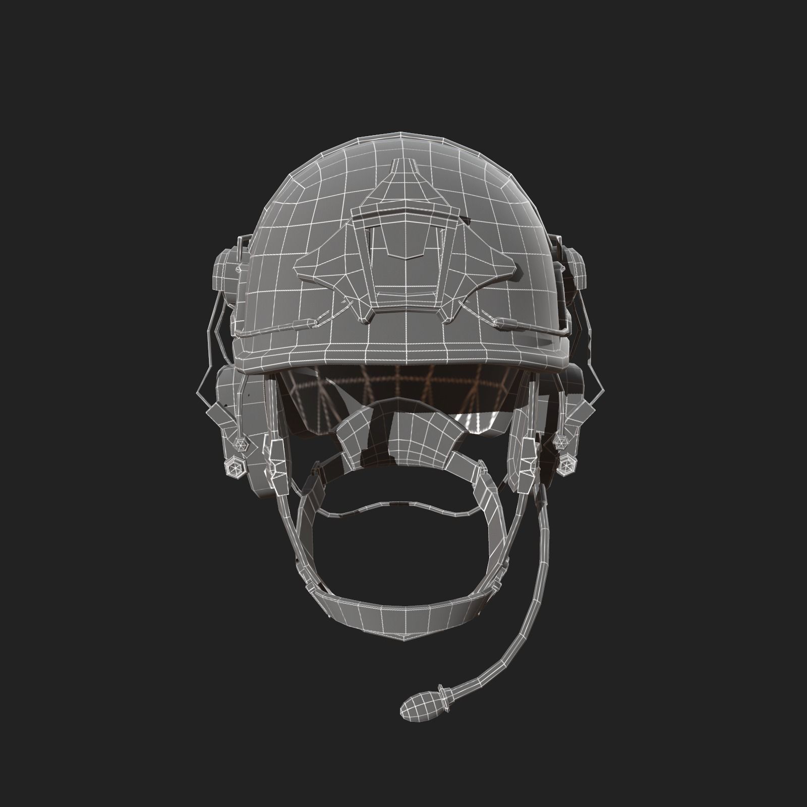 Helmet scifi low poly Low-poly 3D model_4