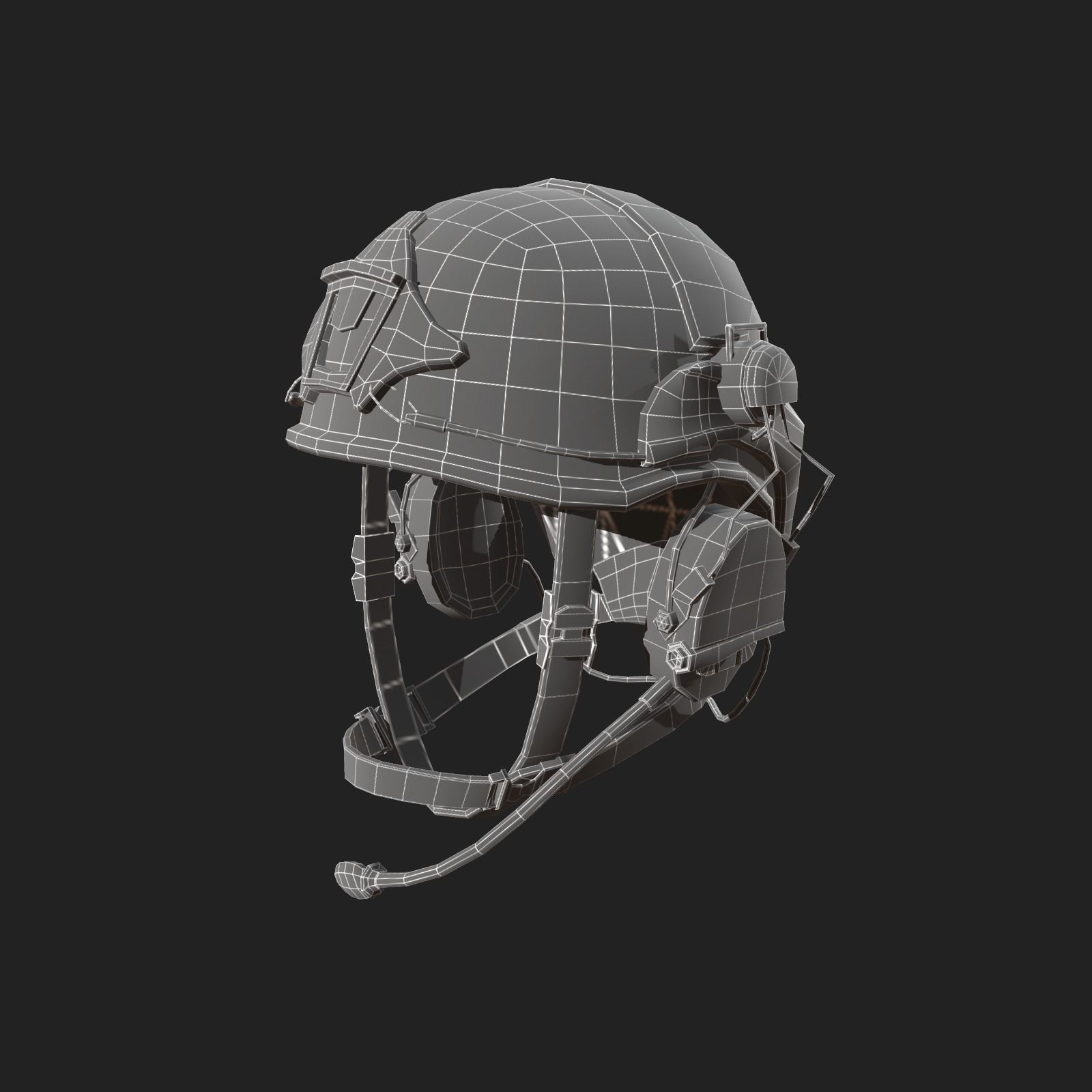 Helmet scifi low poly Low-poly 3D model_5