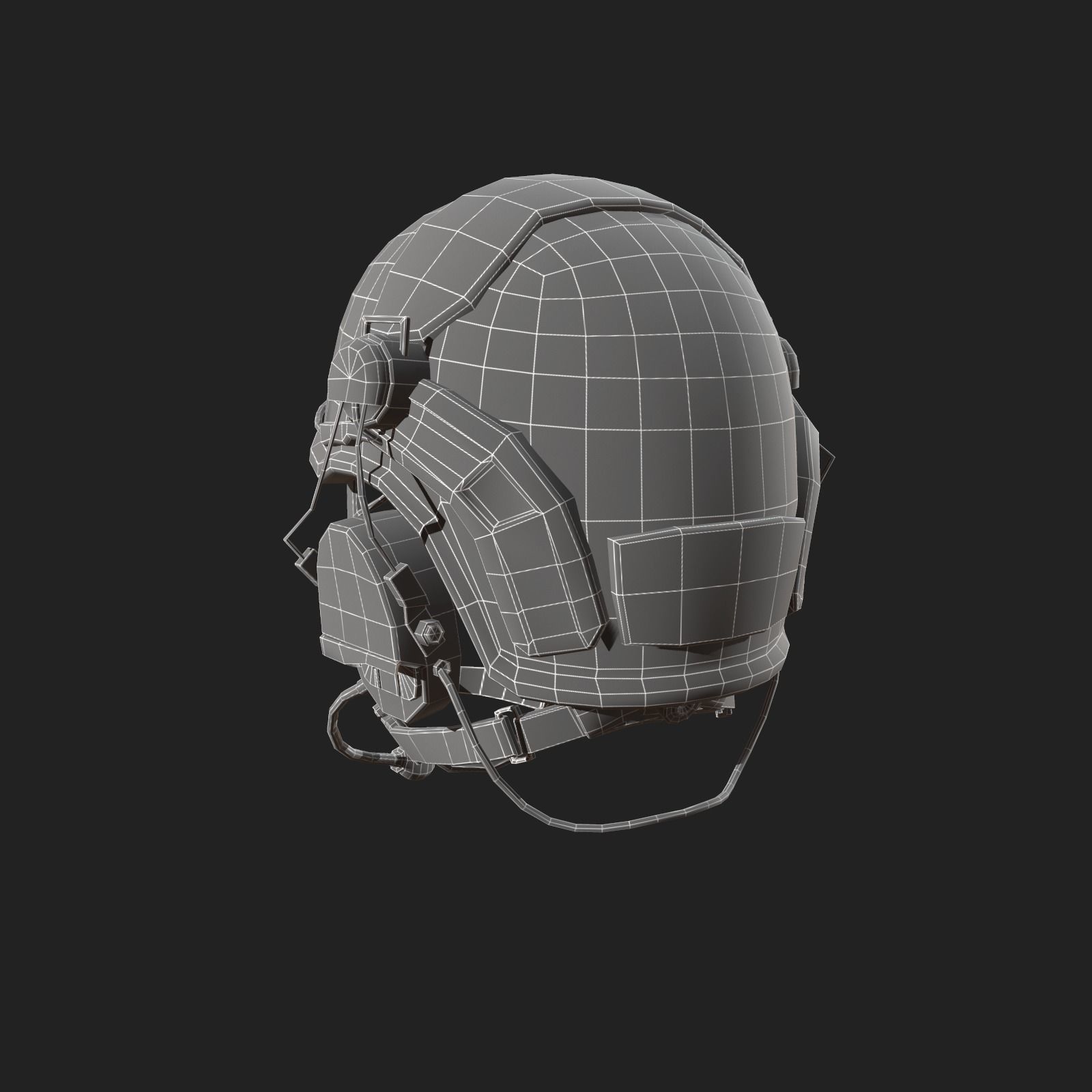 Helmet scifi low poly Low-poly 3D model_6