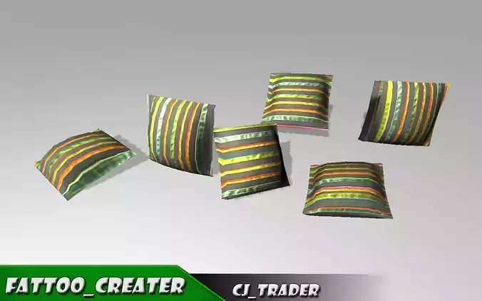 Bed Pillow Low-poly 3D model