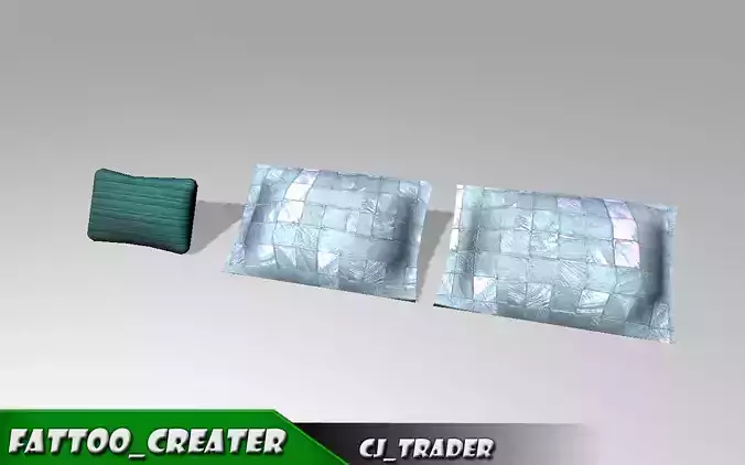 Blue Pillow Low-poly 3D model 