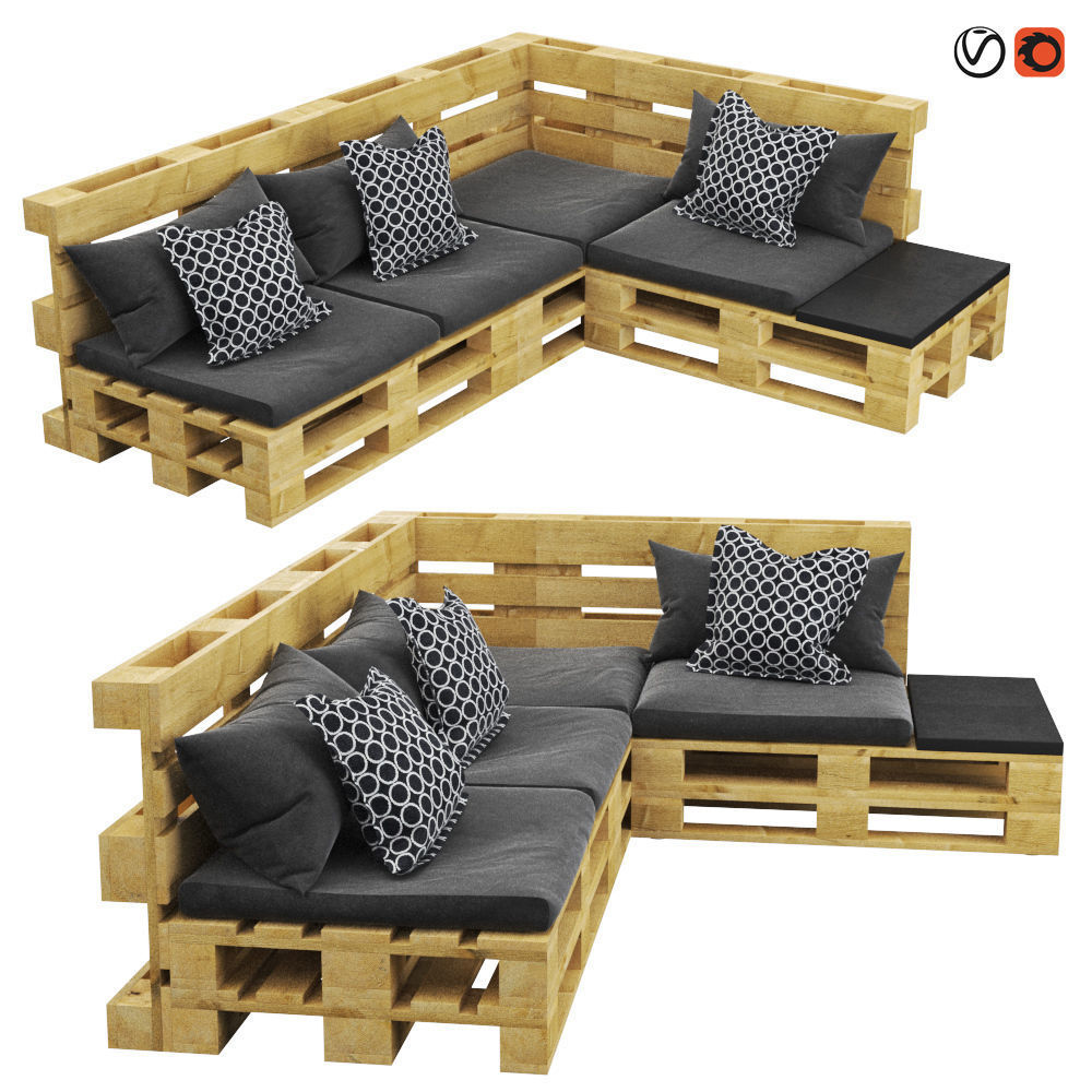  Furniture made of euro pallets 3D model_2