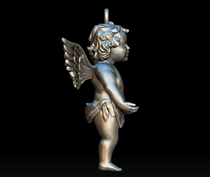 Angel charm 3D print model_3