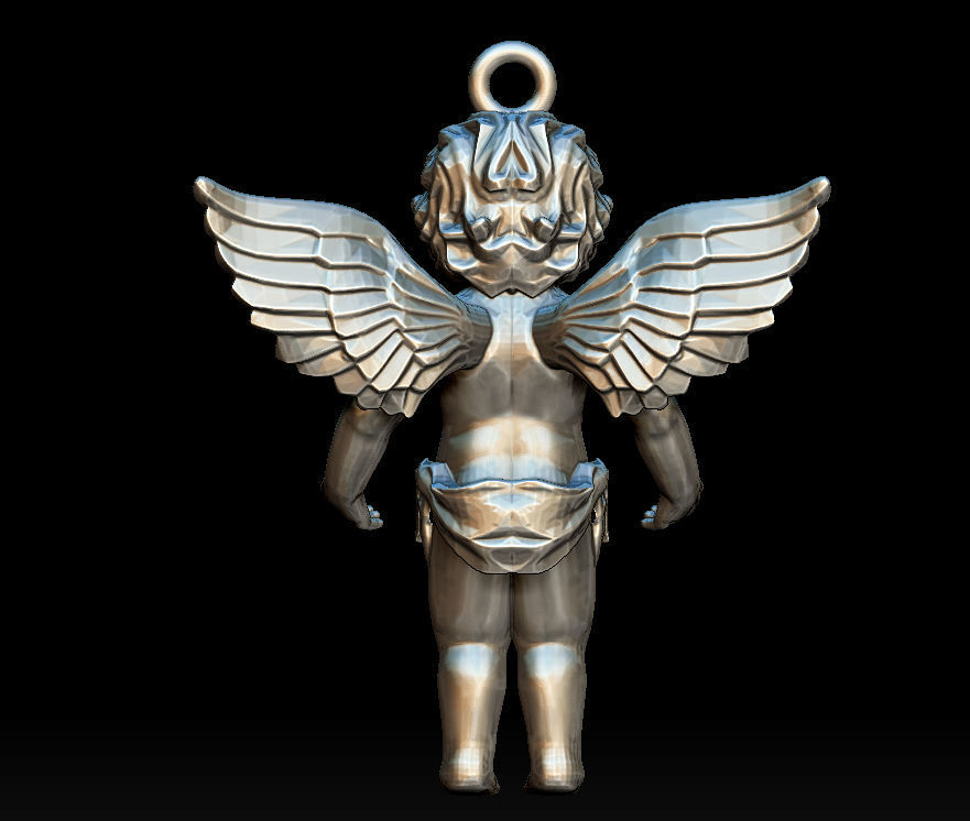Angel charm 3D print model_4