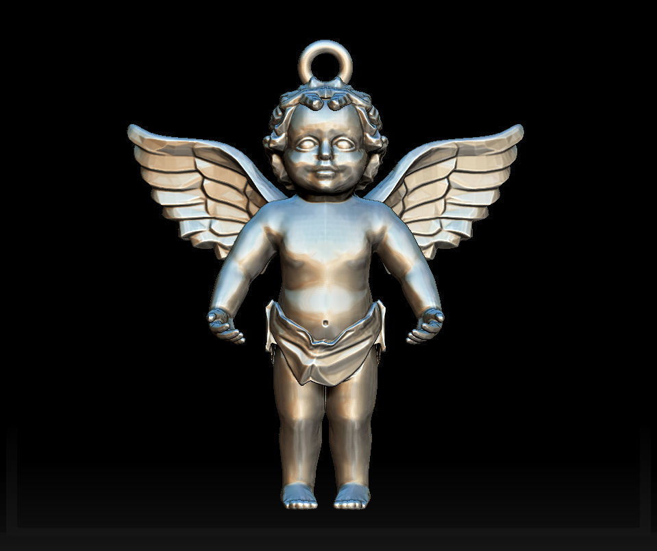 Angel charm 3D print model_2