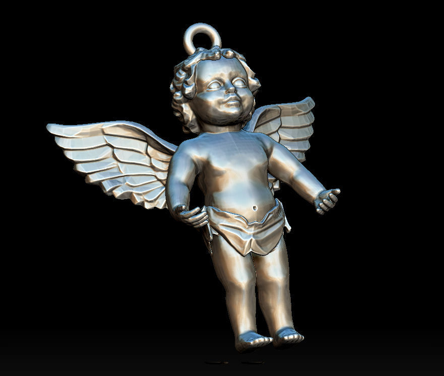 Angel charm 3D print model_5