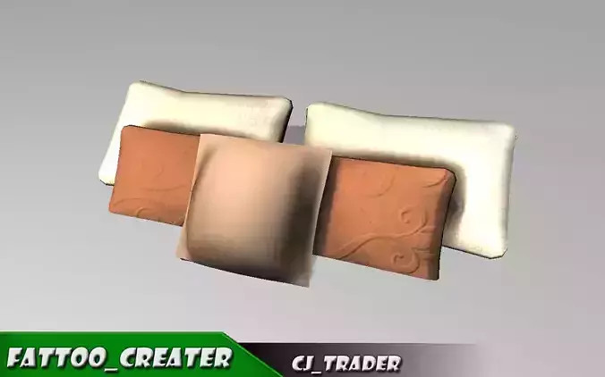 low poly pillow couch styles 3d model