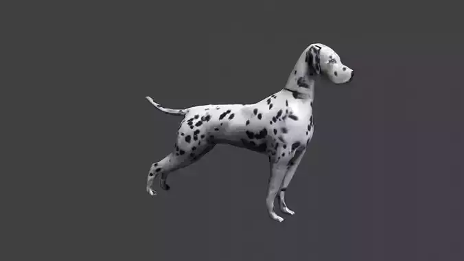 GAME-READY DOG dalmatian Low-poly 3D model
