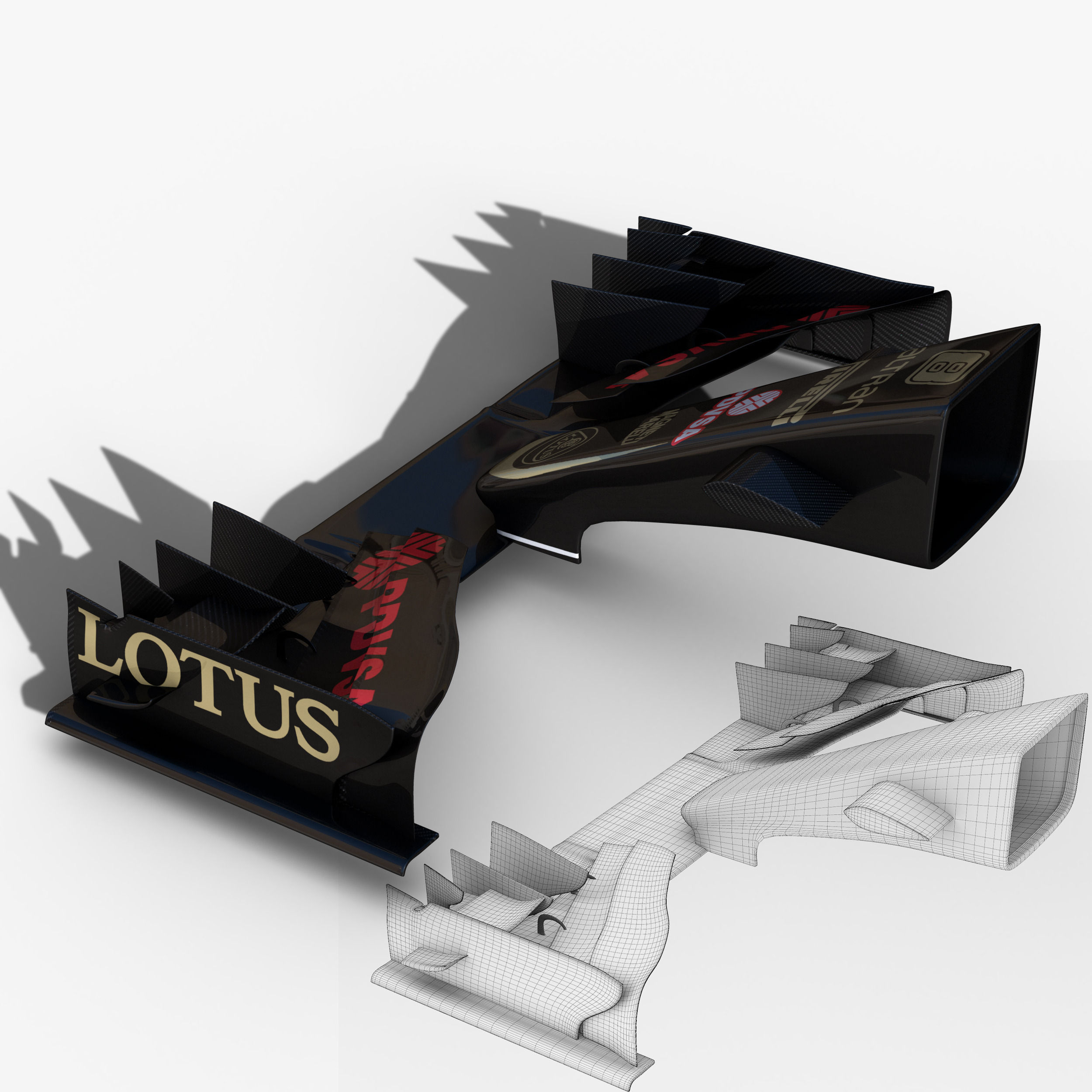Lotus E23 Front wing Low-poly 3D model_6