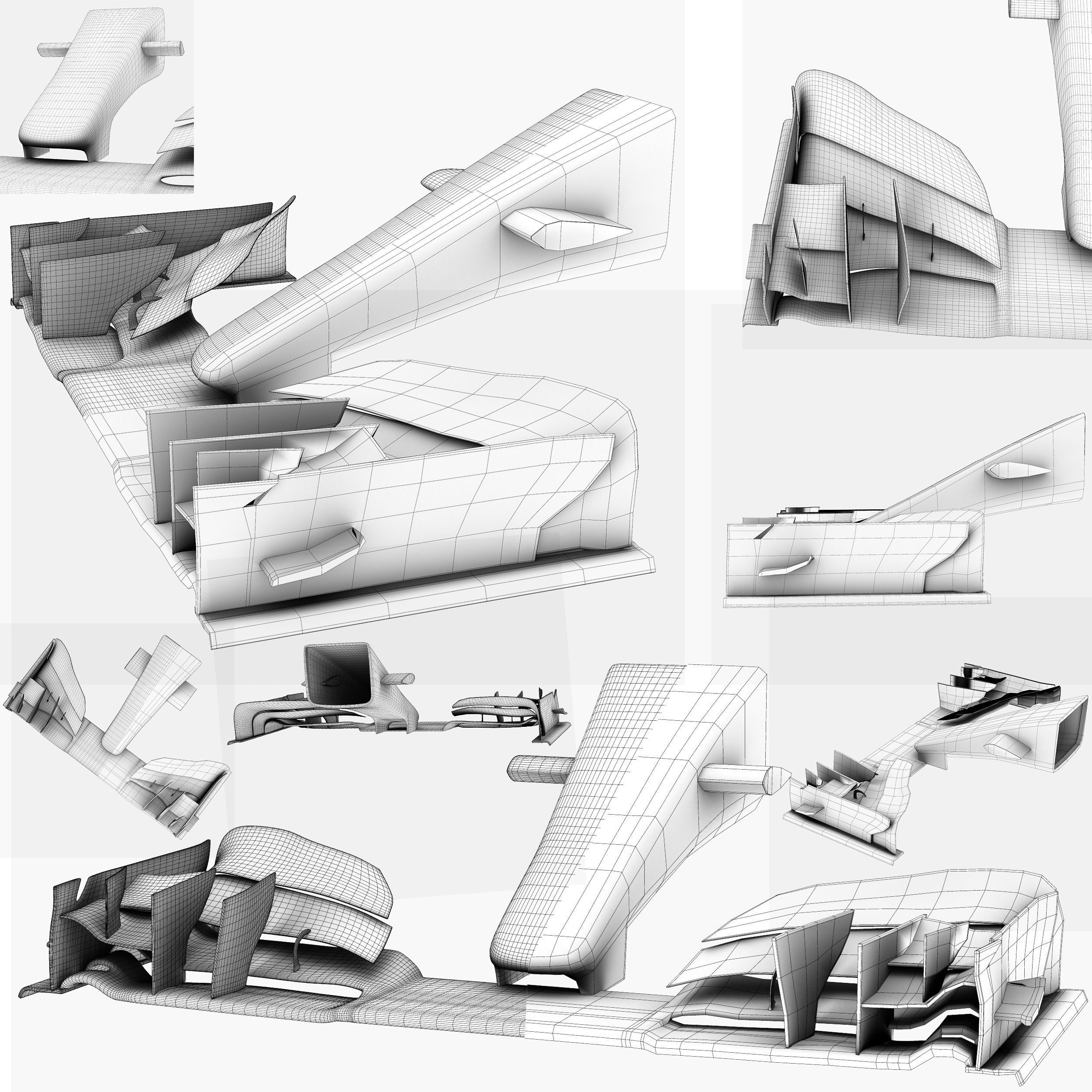 Lotus E23 Front wing Low-poly 3D model_5