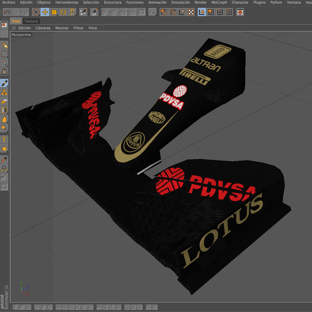 Lotus E23 Front wing Low-poly 3D model_9