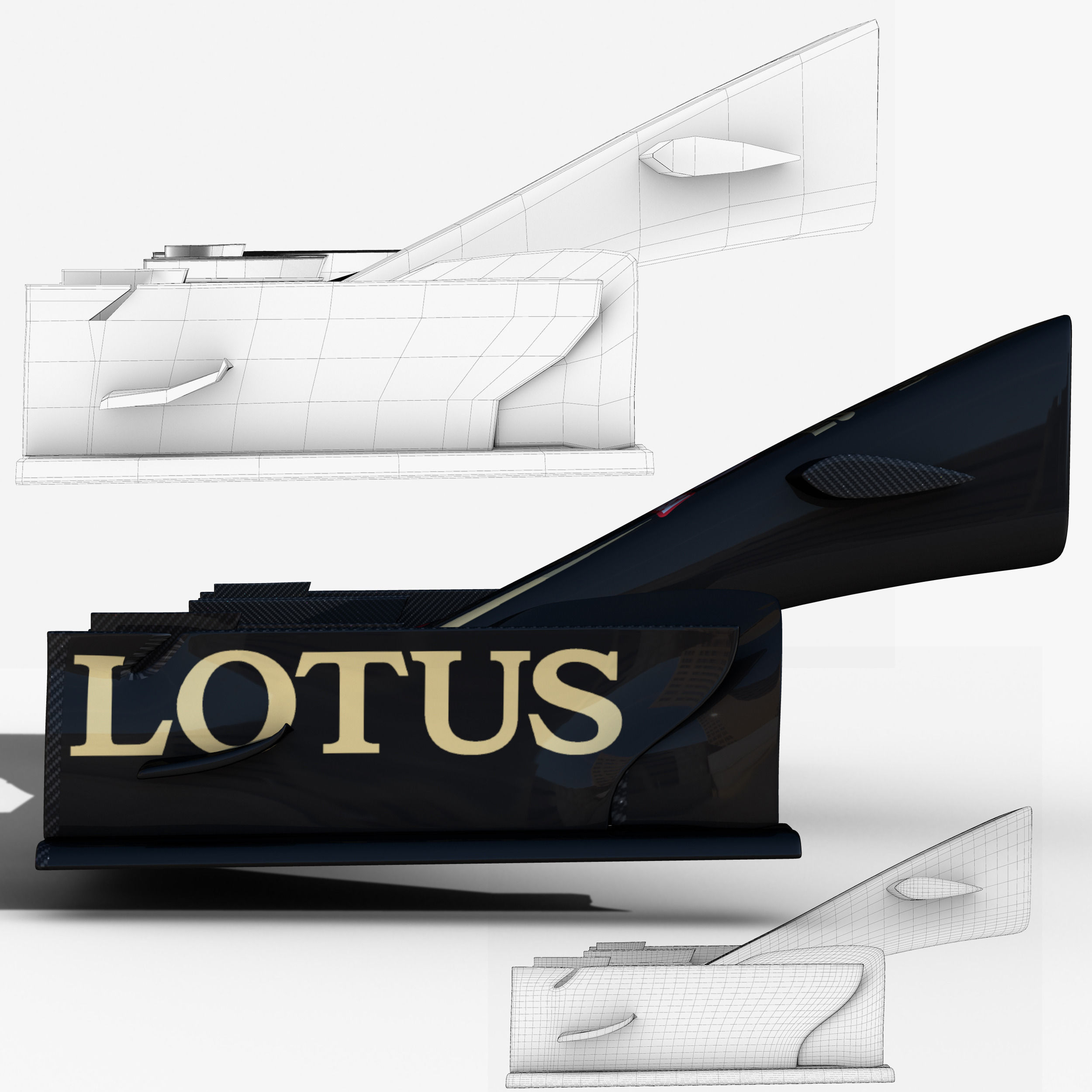Lotus E23 Front wing Low-poly 3D model_1