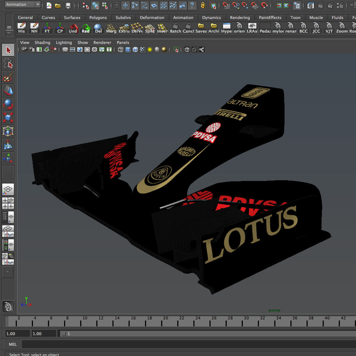 Lotus E23 Front wing Low-poly 3D model_8