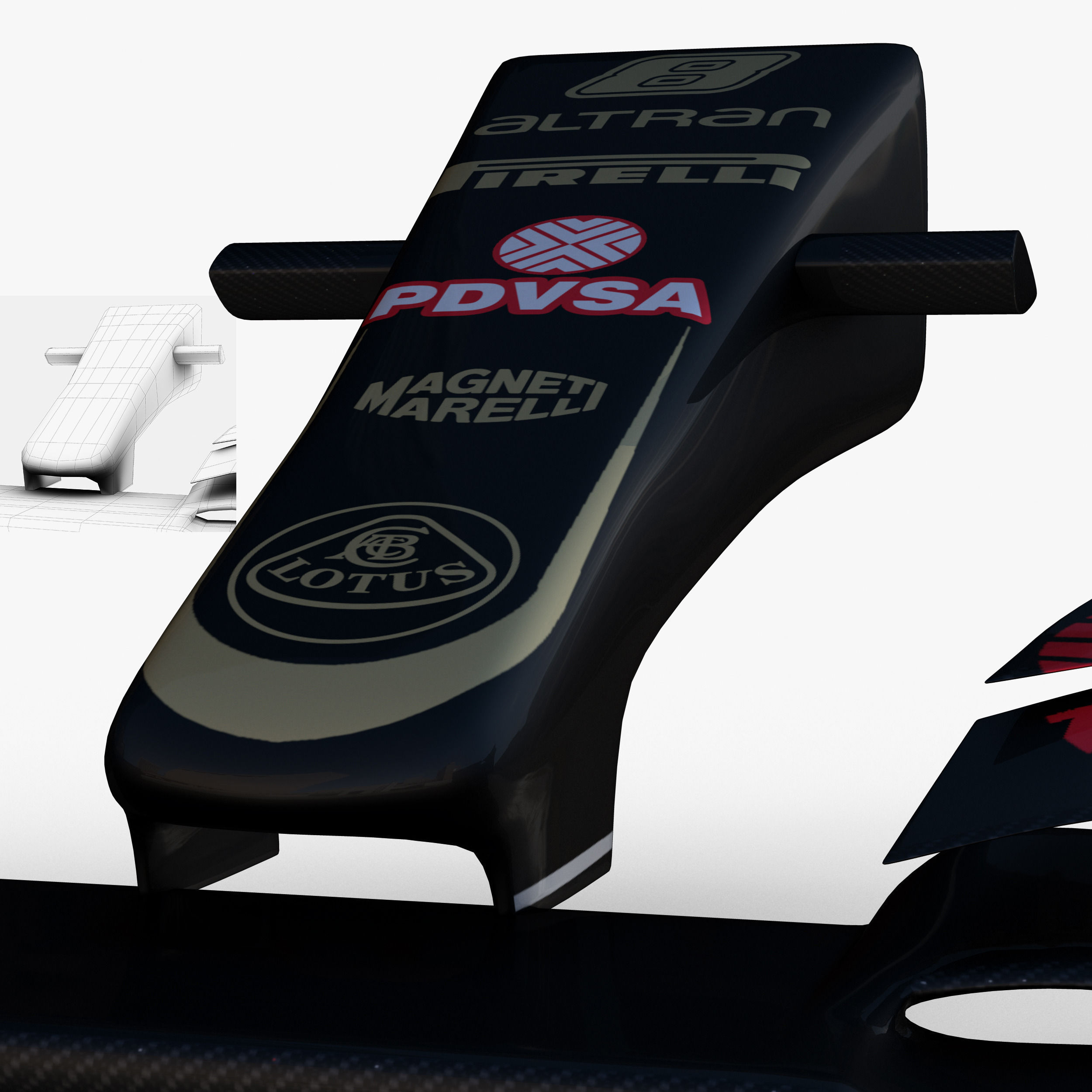 Lotus E23 Front wing Low-poly 3D model_4