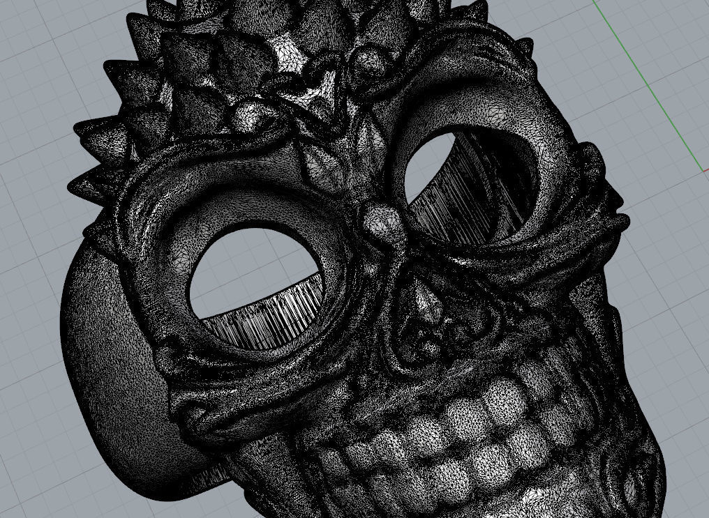Punk skull ring 3D print model_7