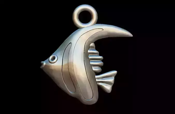 Angel fish charm 3D print model