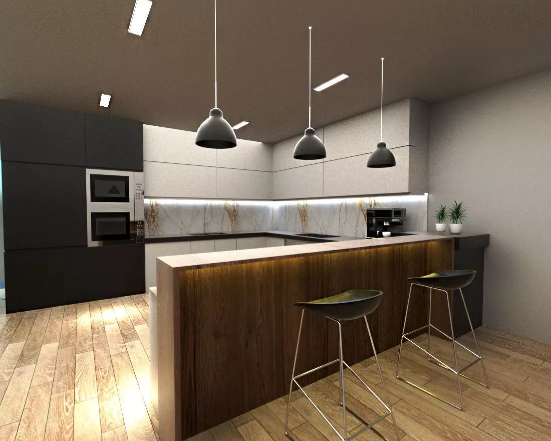 simple kitchen 3D model_0