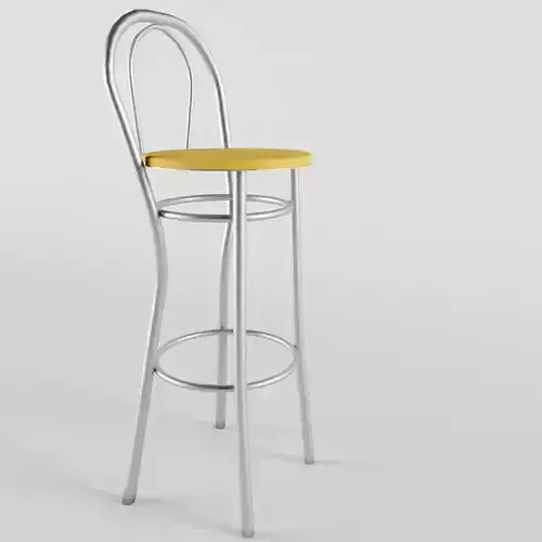 Chrome and Wood Bar Stool