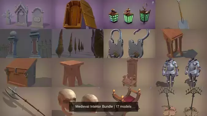 Medieval Interior Bundle 3D Model Collection