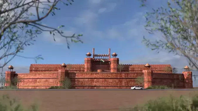 RED FORT  Low-poly 3D model