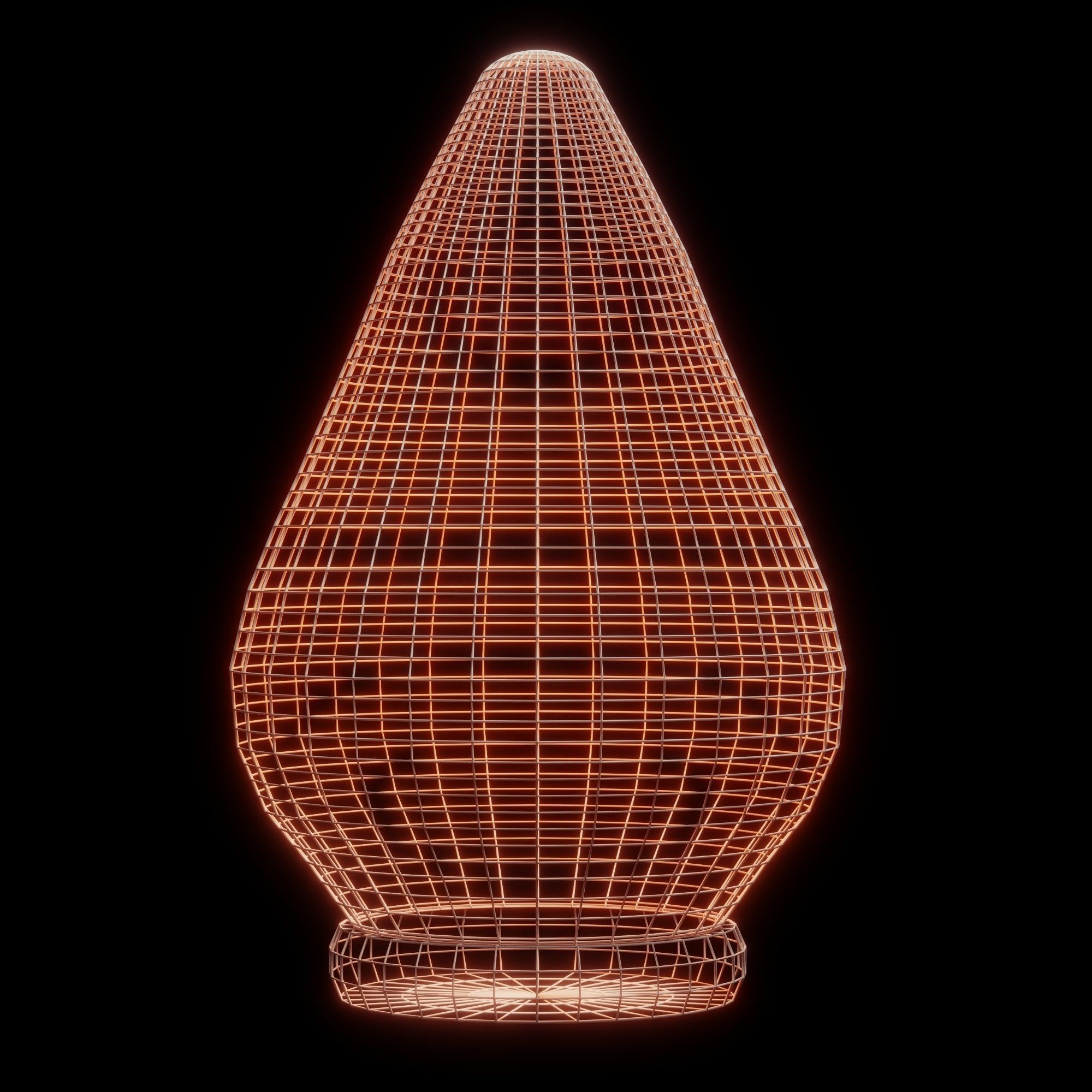 Salt lamp - Drop shaped Low-poly 3D model_4
