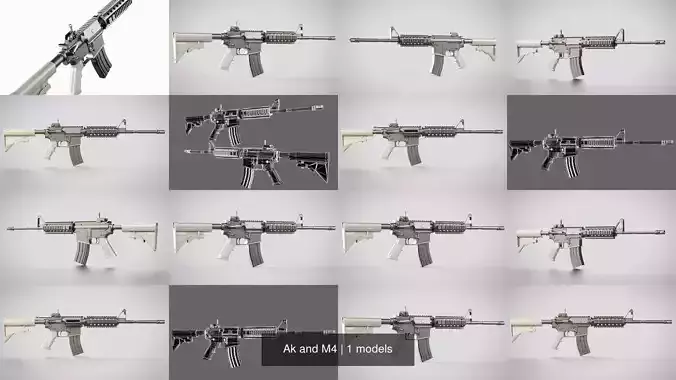 Ak and M4 3D Model Collection