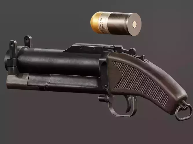 Sawed Off M79 Grenade Launcher Low-poly 3D model