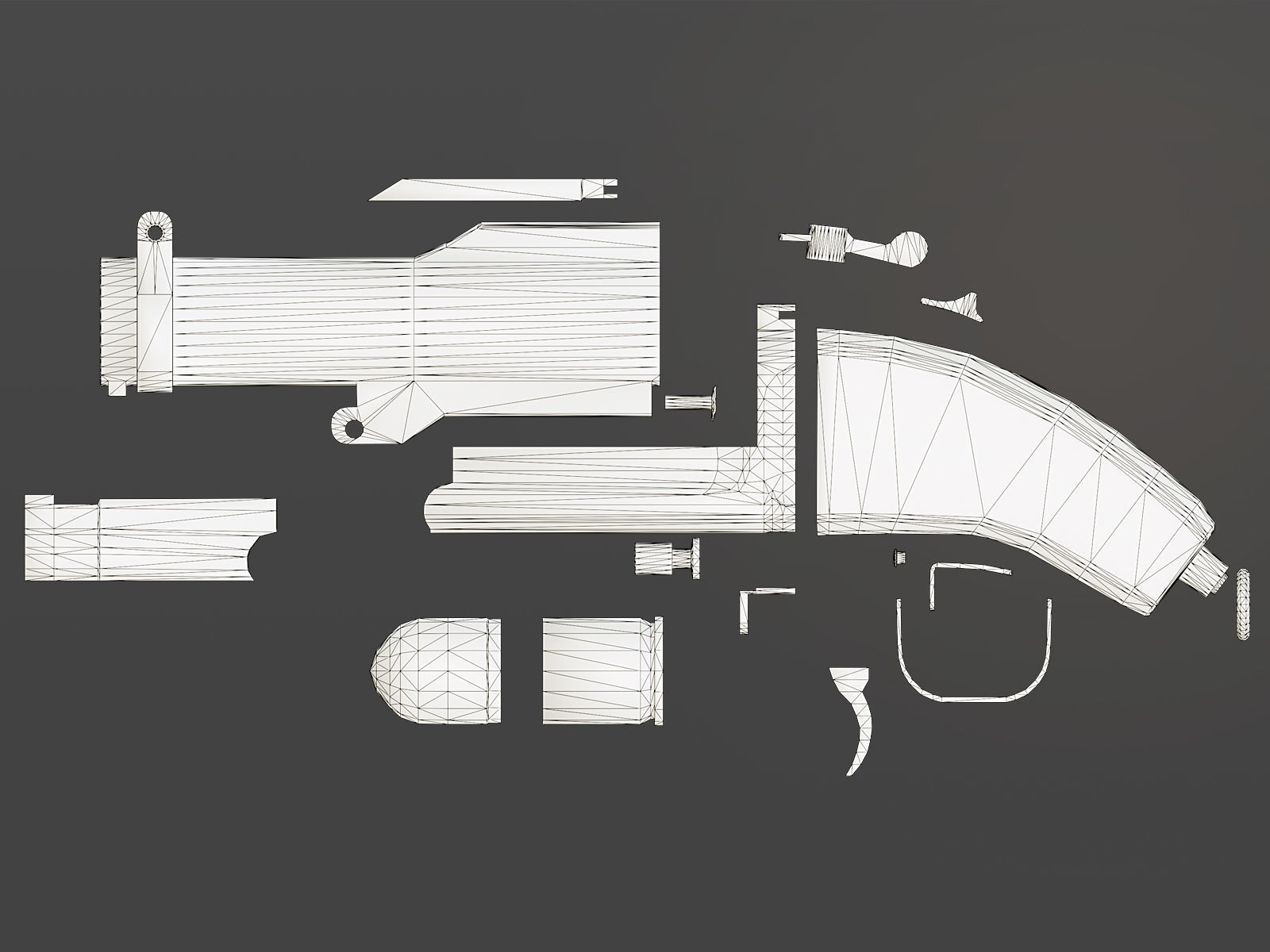 Sawed Off M79 Grenade Launcher Low-poly 3D model_8