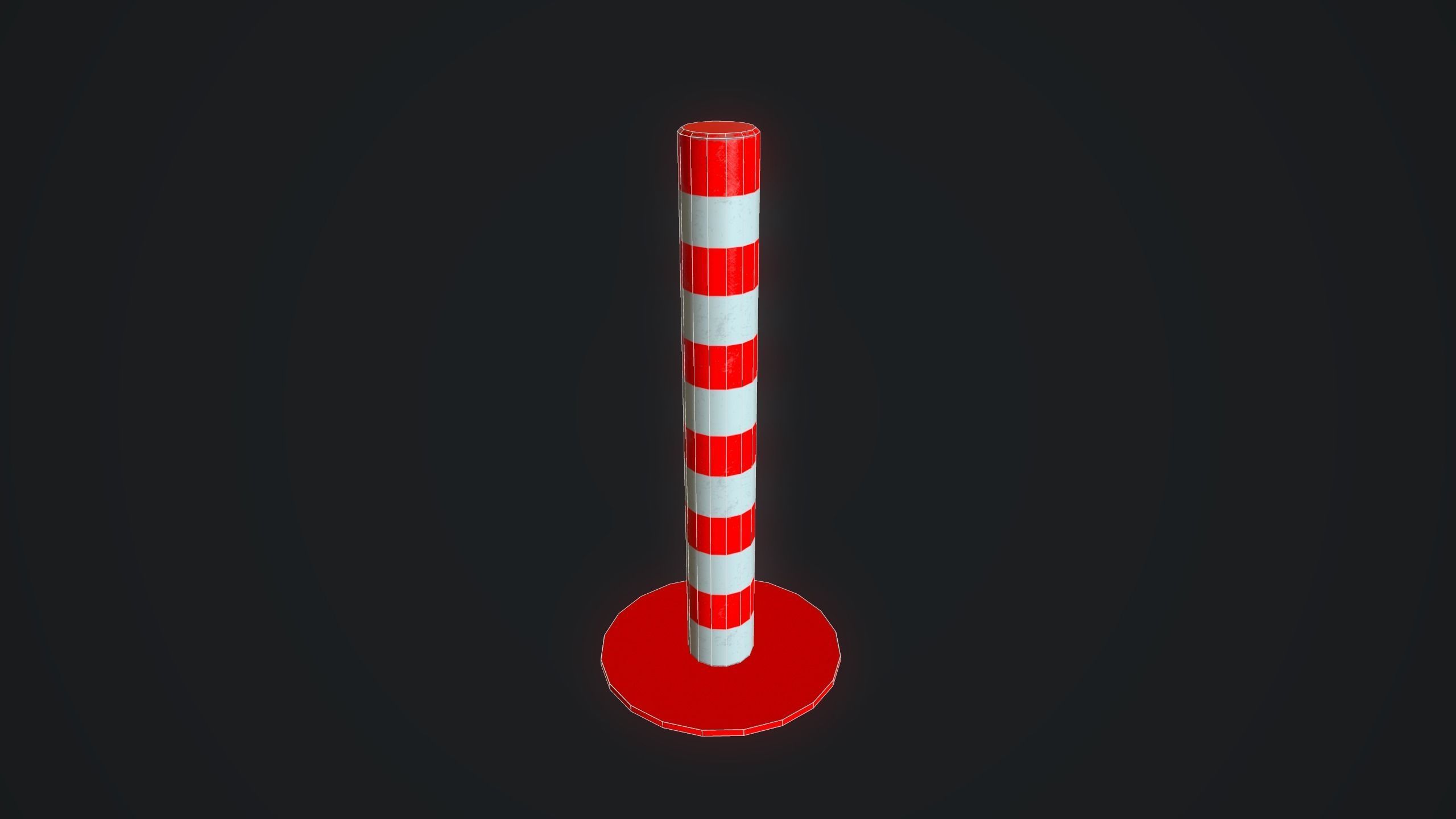Traffic Barrier Low-poly 3D model_15