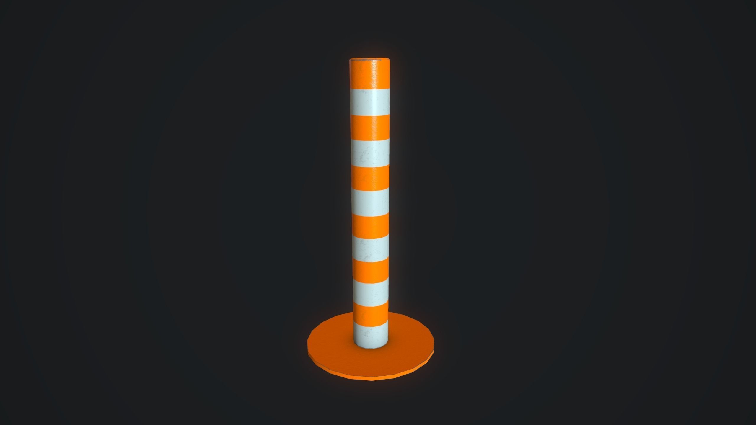 Traffic Barrier Low-poly 3D model_8