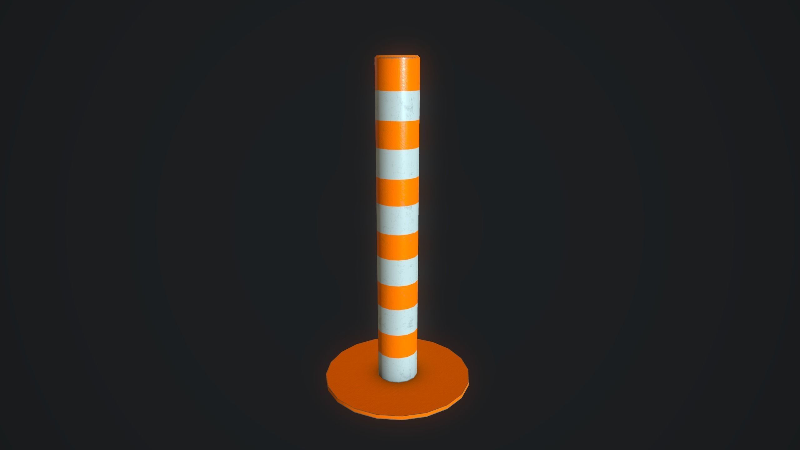 Traffic Barrier Low-poly 3D model_2