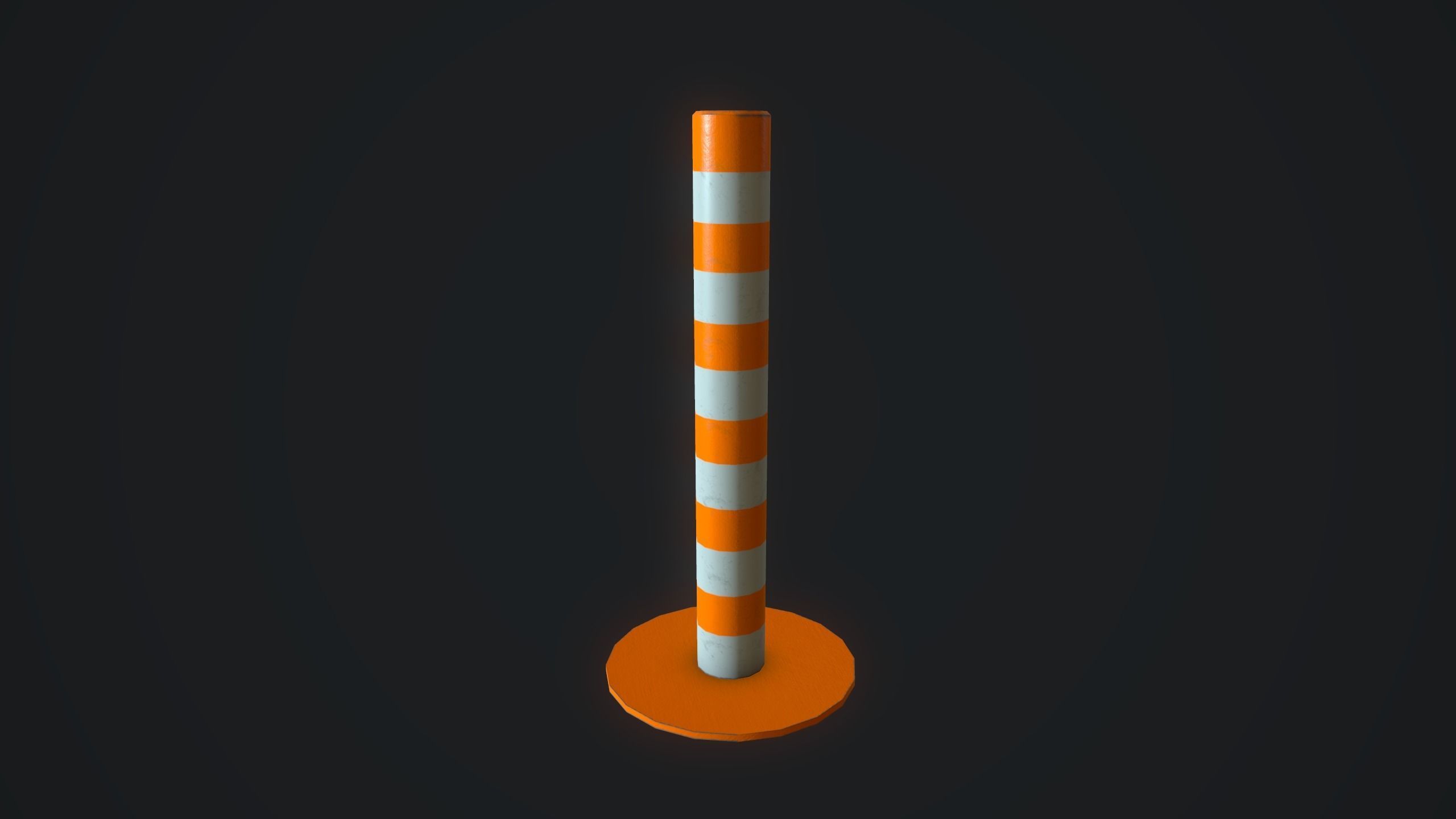 Traffic Barrier Low-poly 3D model_6