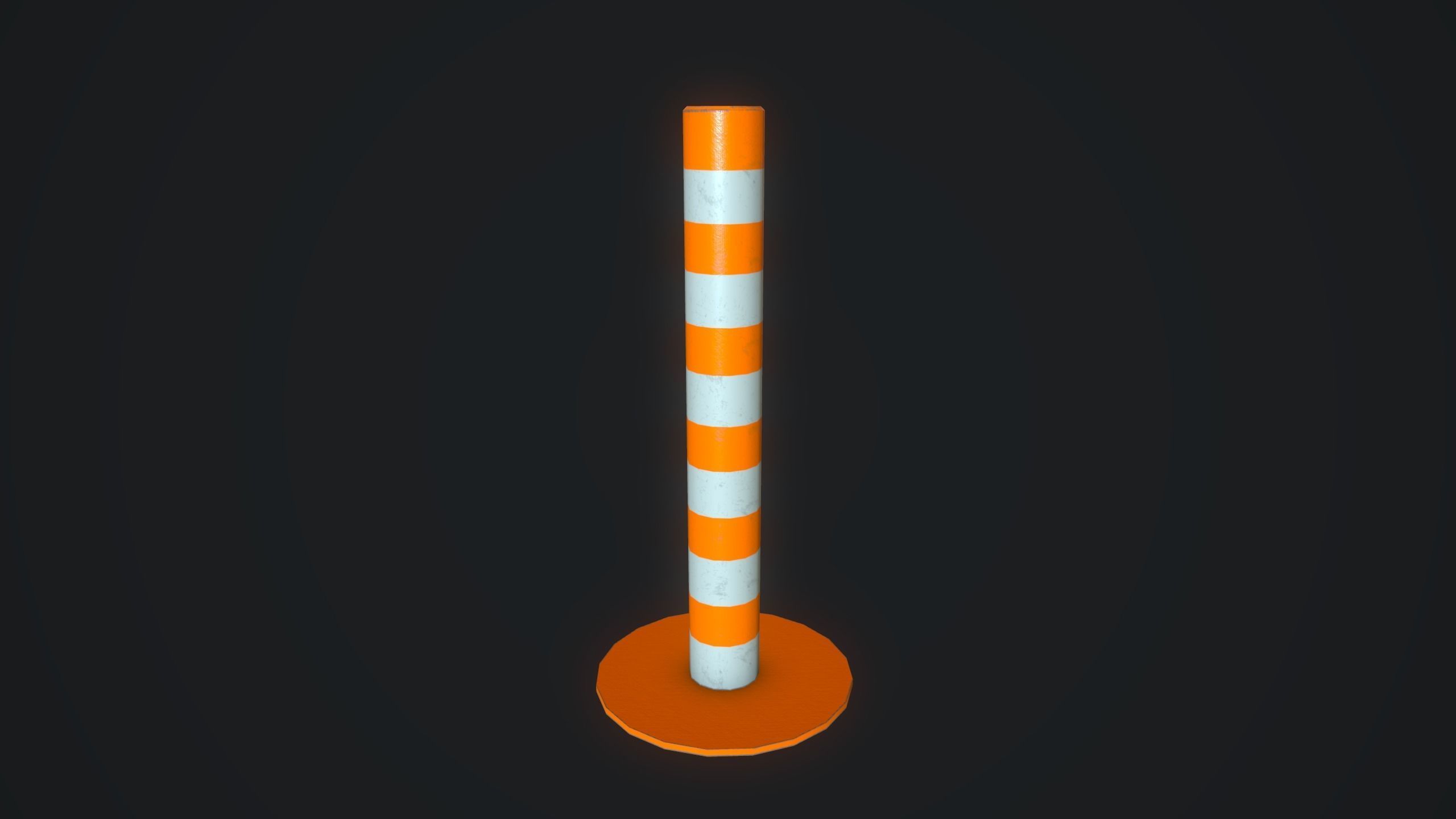 Traffic Barrier Low-poly 3D model_4