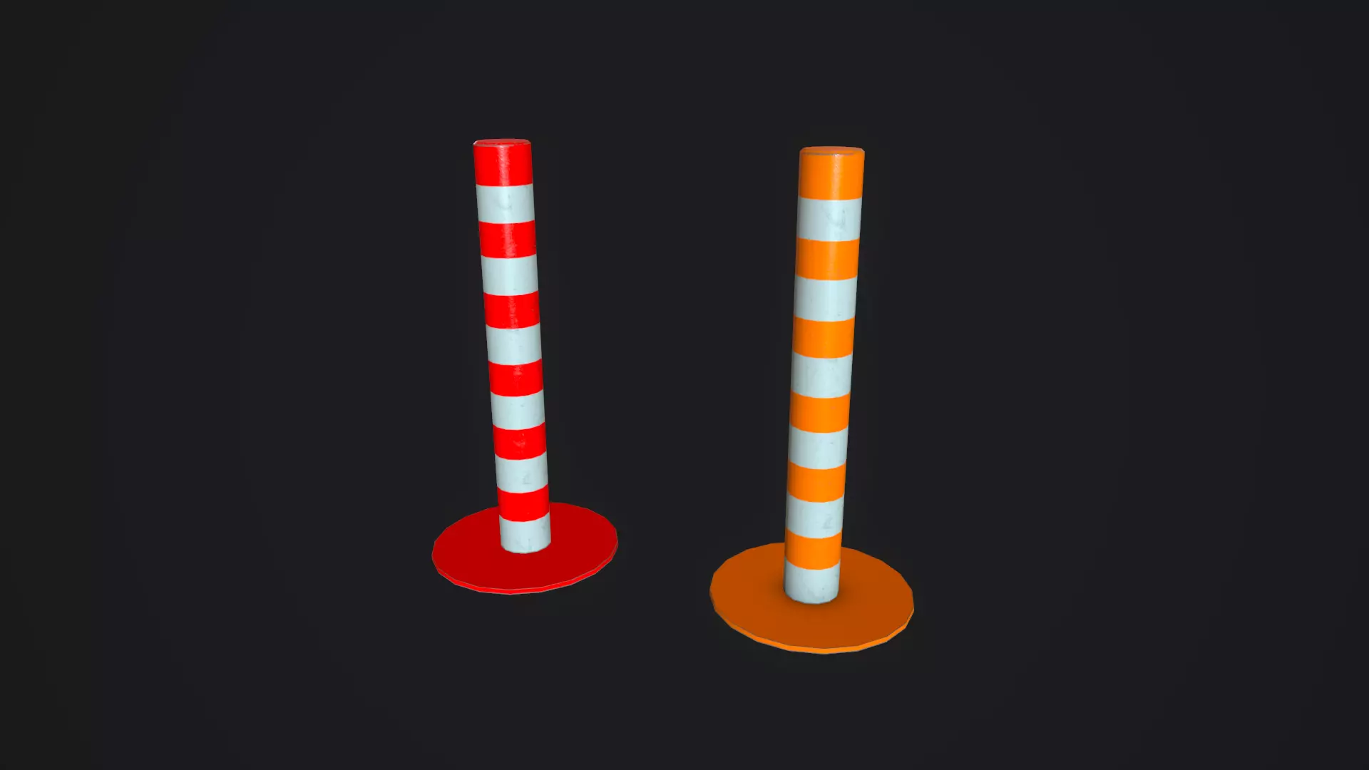 Traffic Barrier Low-poly 3D model_0