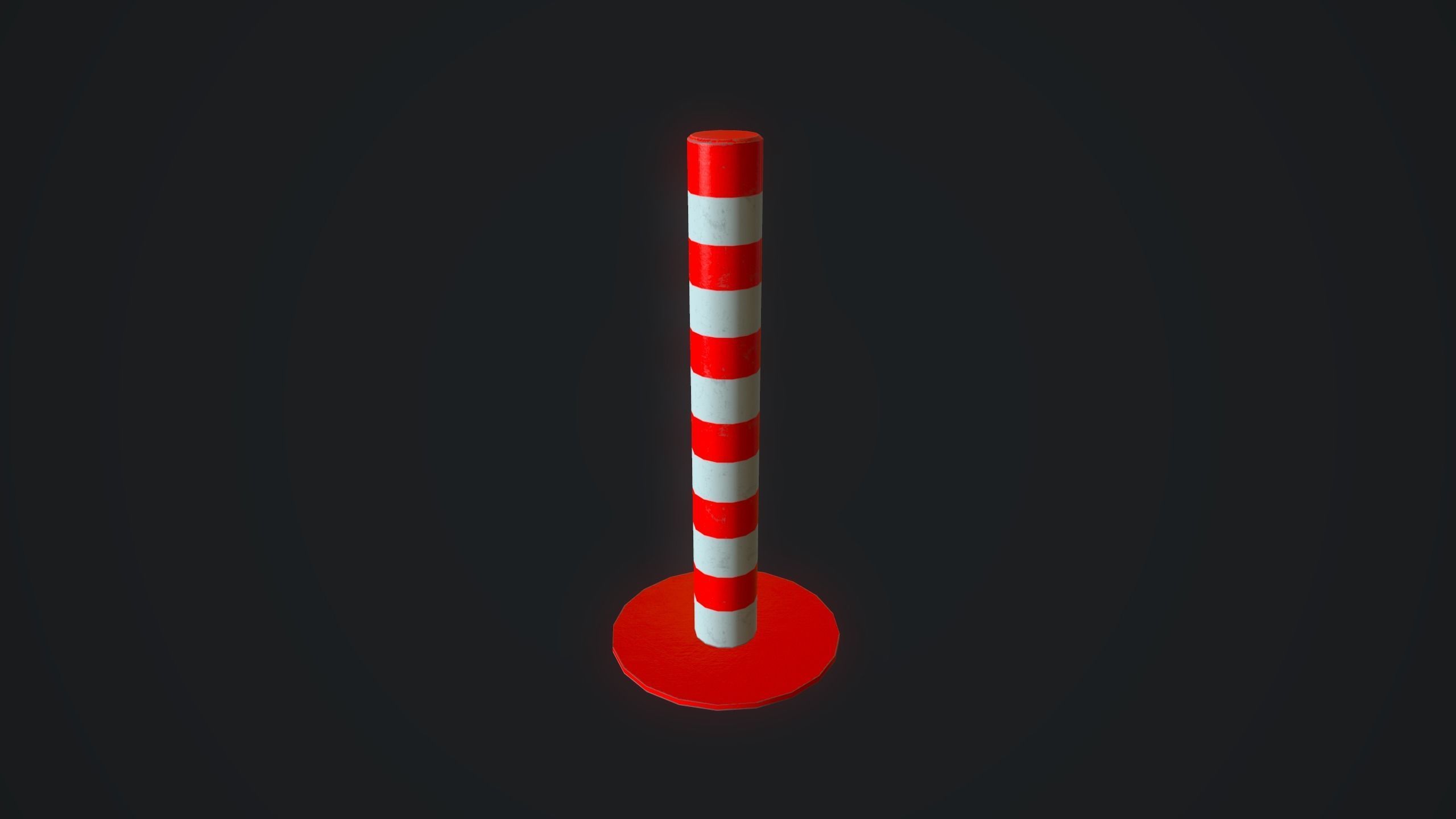 Traffic Barrier Low-poly 3D model_5