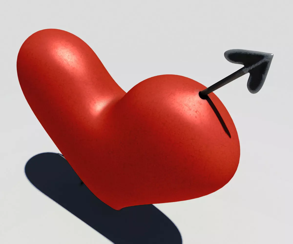 Pierced Heart 3D model_0