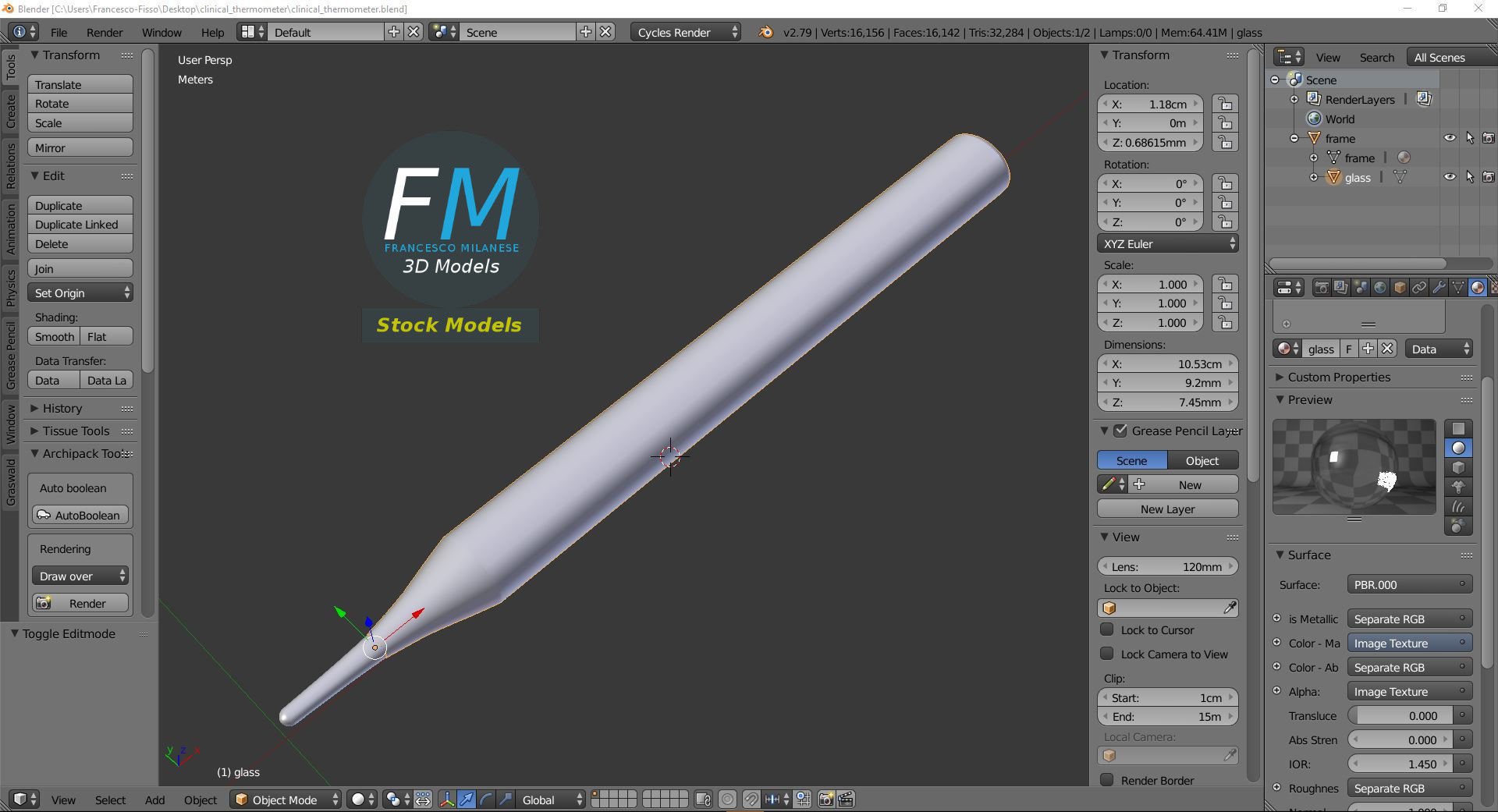 Clinical thermometer 3D model_9