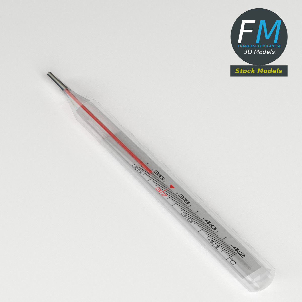 Clinical thermometer 3D model_2
