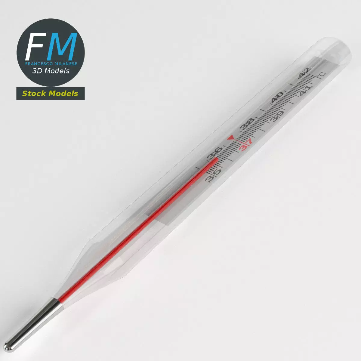 Clinical thermometer 3D model_0