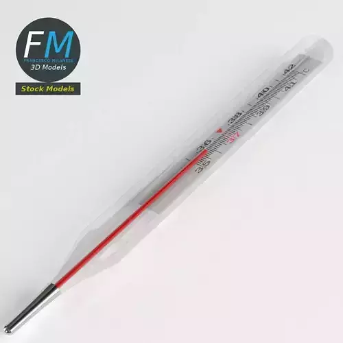 Clinical thermometer 3D model Clinical thermometer 3D model