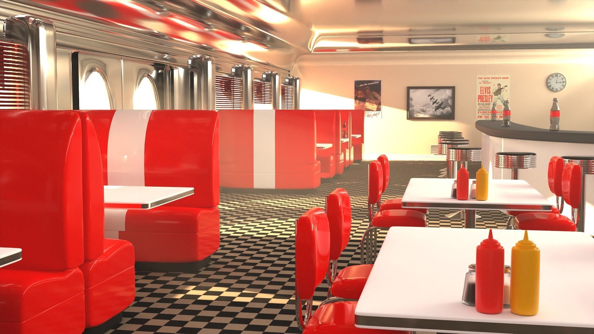 1950s Diner Assets 3D model_1