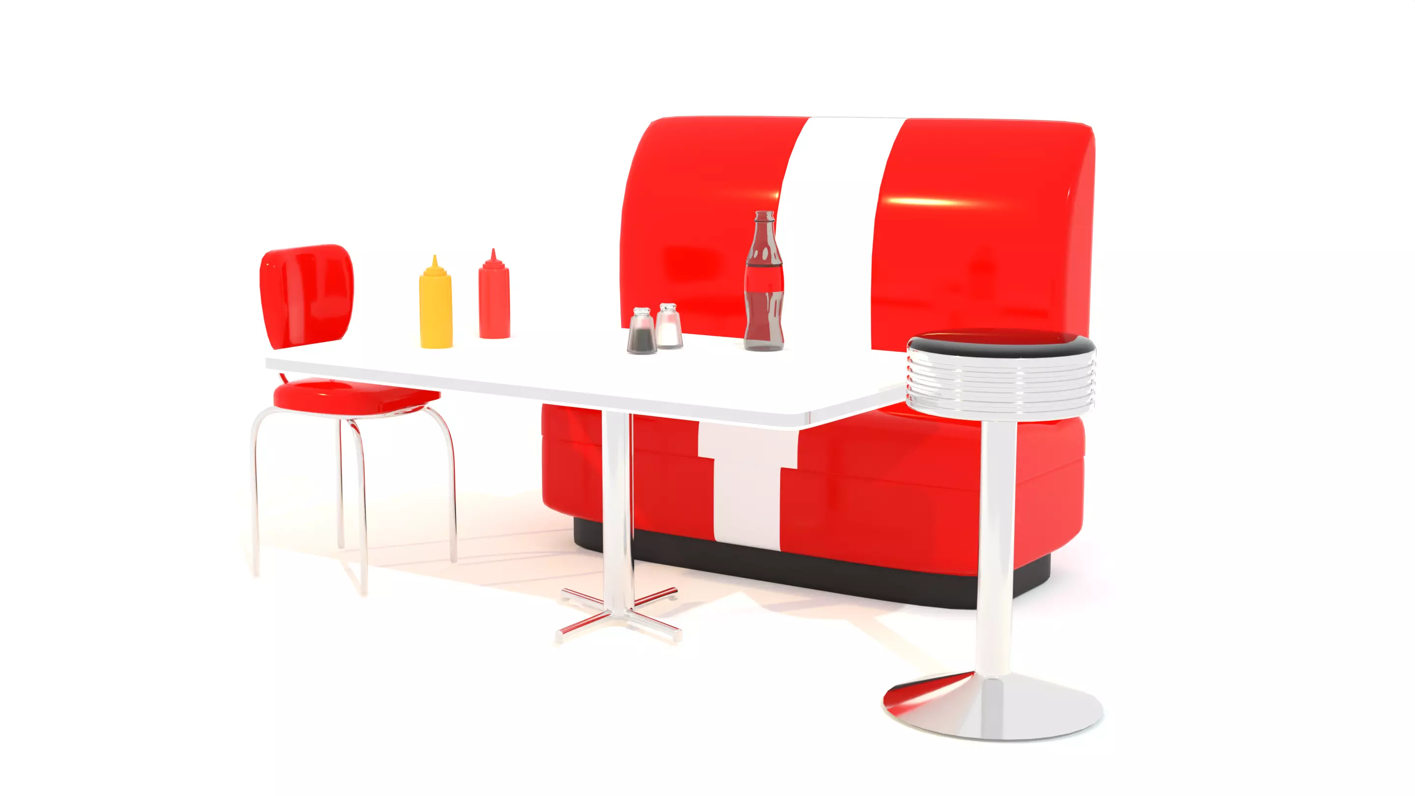 1950s Diner Assets 3D model_0